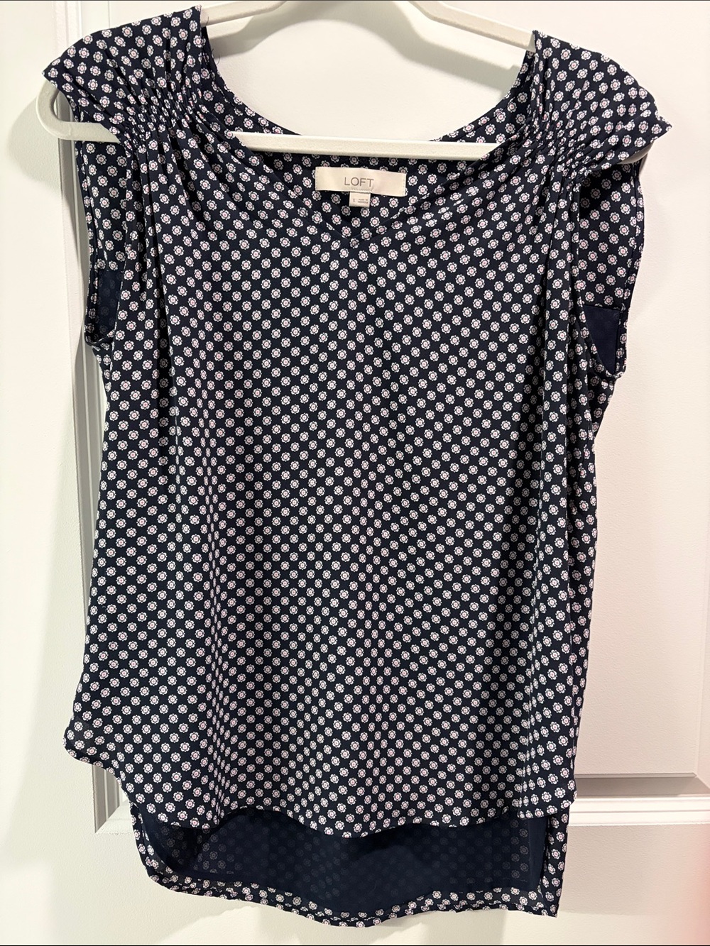 LOFT Floral-Print Cap Sleeve Blouse